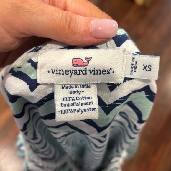 Vineyard Vines Whale Tail Chevron Lace Trim Beach Cover Up Dress Sz Xs Rn134578 - Picture 5 of 6